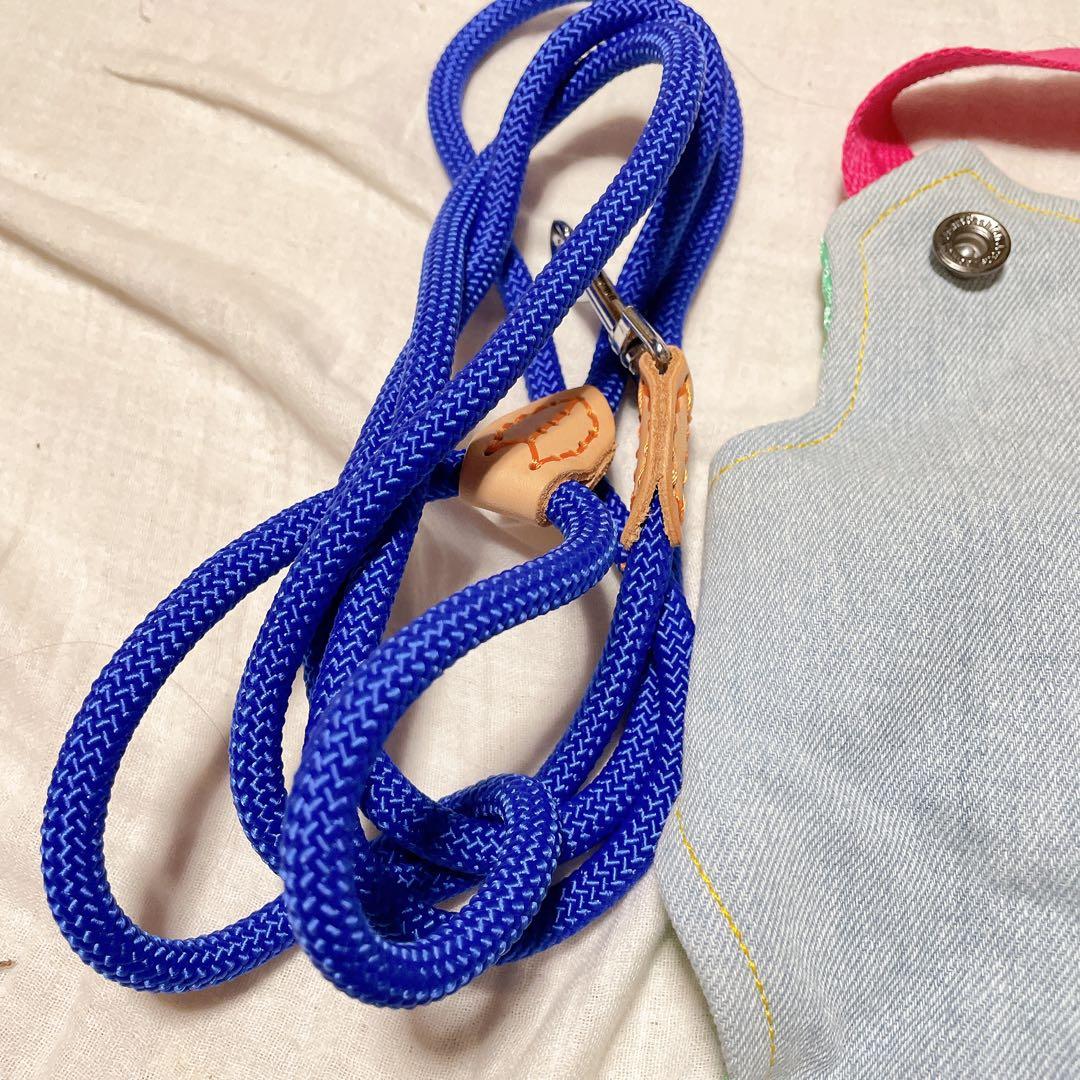 ペット用品 ハーネス リード 水色 XXLサイズ 大型犬