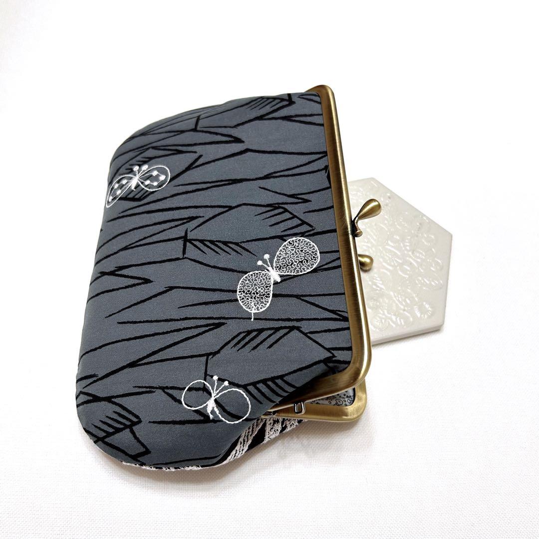 ミナペルホネン　ハンドメイド　がま口　通知ポケット　ポーチ　財布　もりのほし