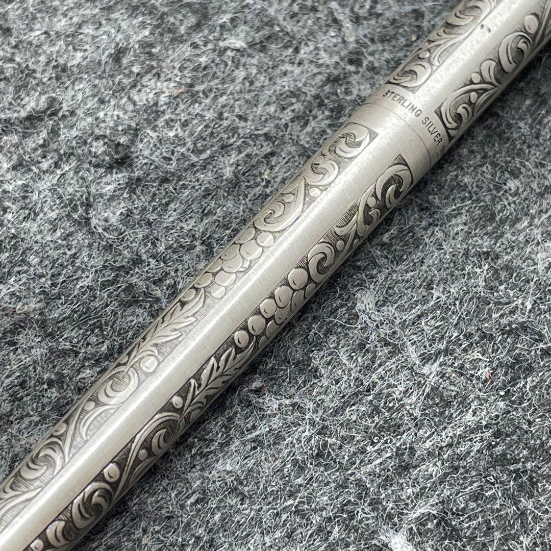 PE761□SHEAFFER クリップノック式 ボールペン スターリングシルバー