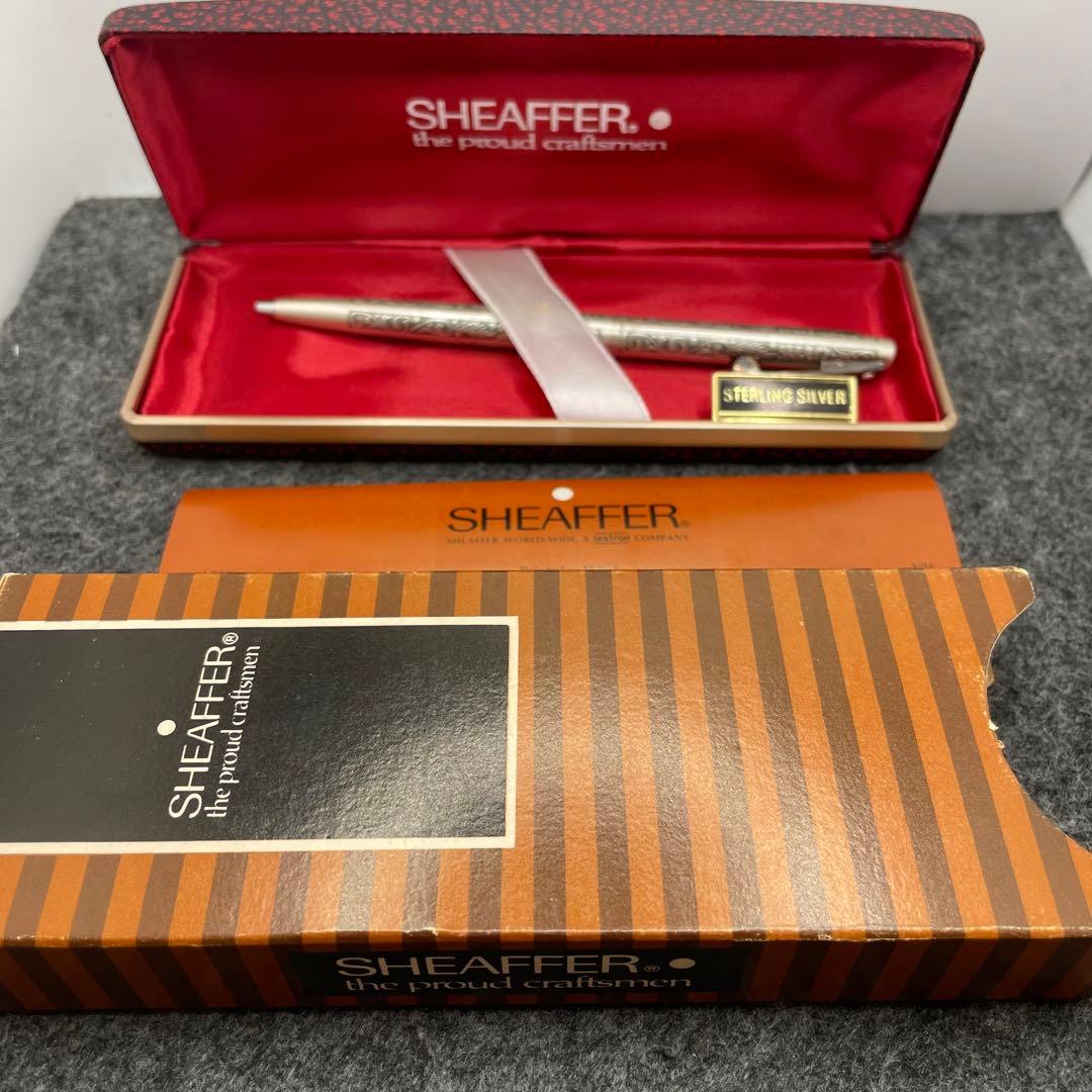 PE761□SHEAFFER クリップノック式 ボールペン スターリングシルバー