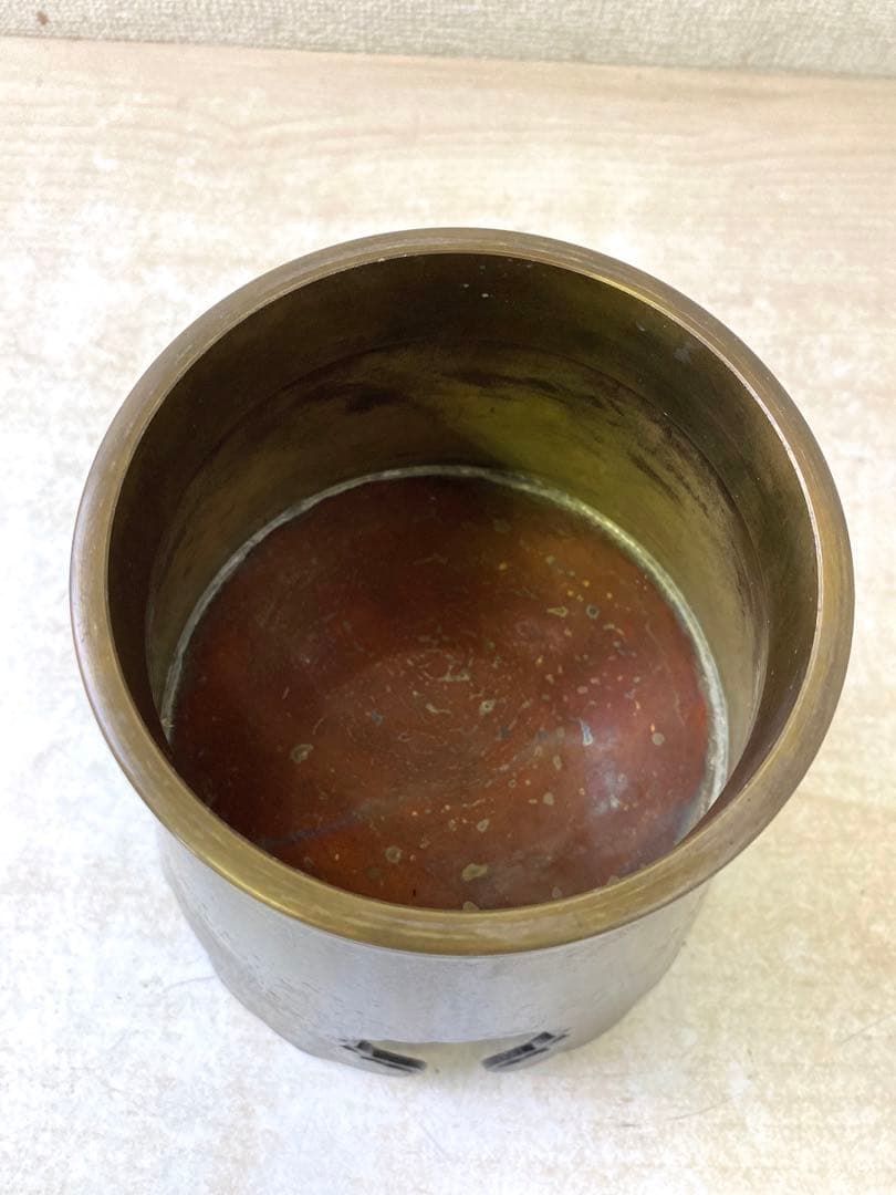 唐金製 御玄猪 池坊 おげんちょ 薄端 花器 花生 華道具 茶道具 花器 生花