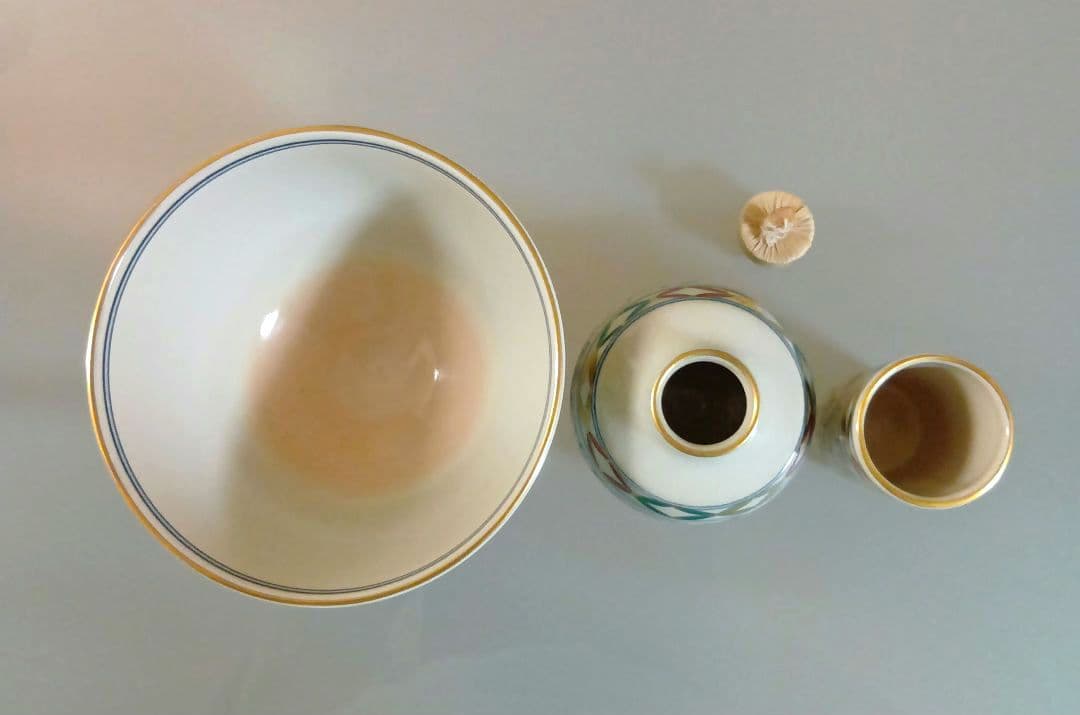 茶道具セット　平安桐鳳　桂窯　赤楽茶碗