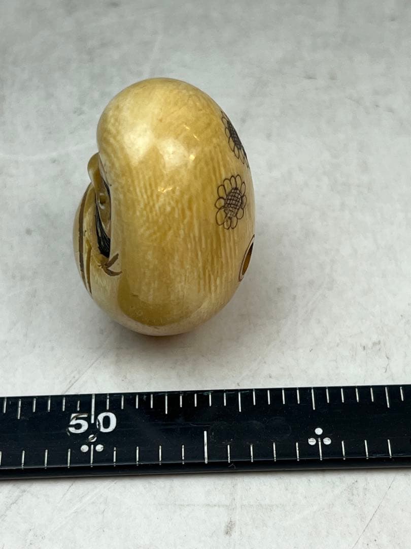 ［珍品］広之在銘　極上だるま根付￼ 25g 送料込み