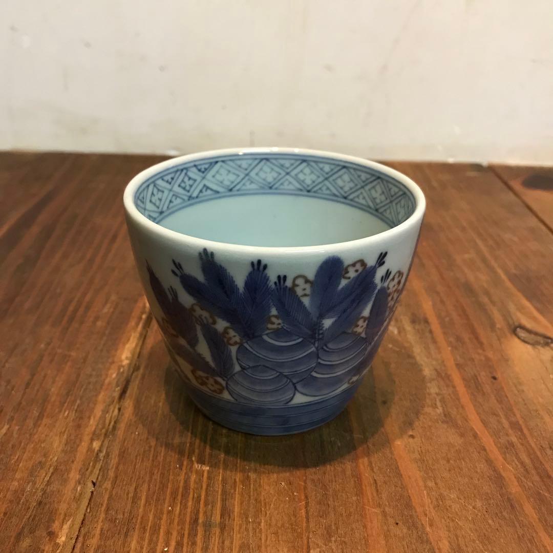 美品　伊万里　鍋島焼　そば猪口　蛤　時代物　丁寧な絵柄が素敵な　落ち着いた色合い