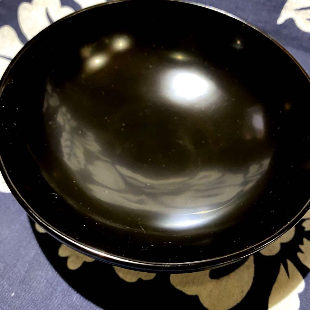時代物輪島塗　本漆漆器吸物椀　金蒔絵・銀蒔絵・萩に小鳥　溜塗・朱塗内黒　二客　②