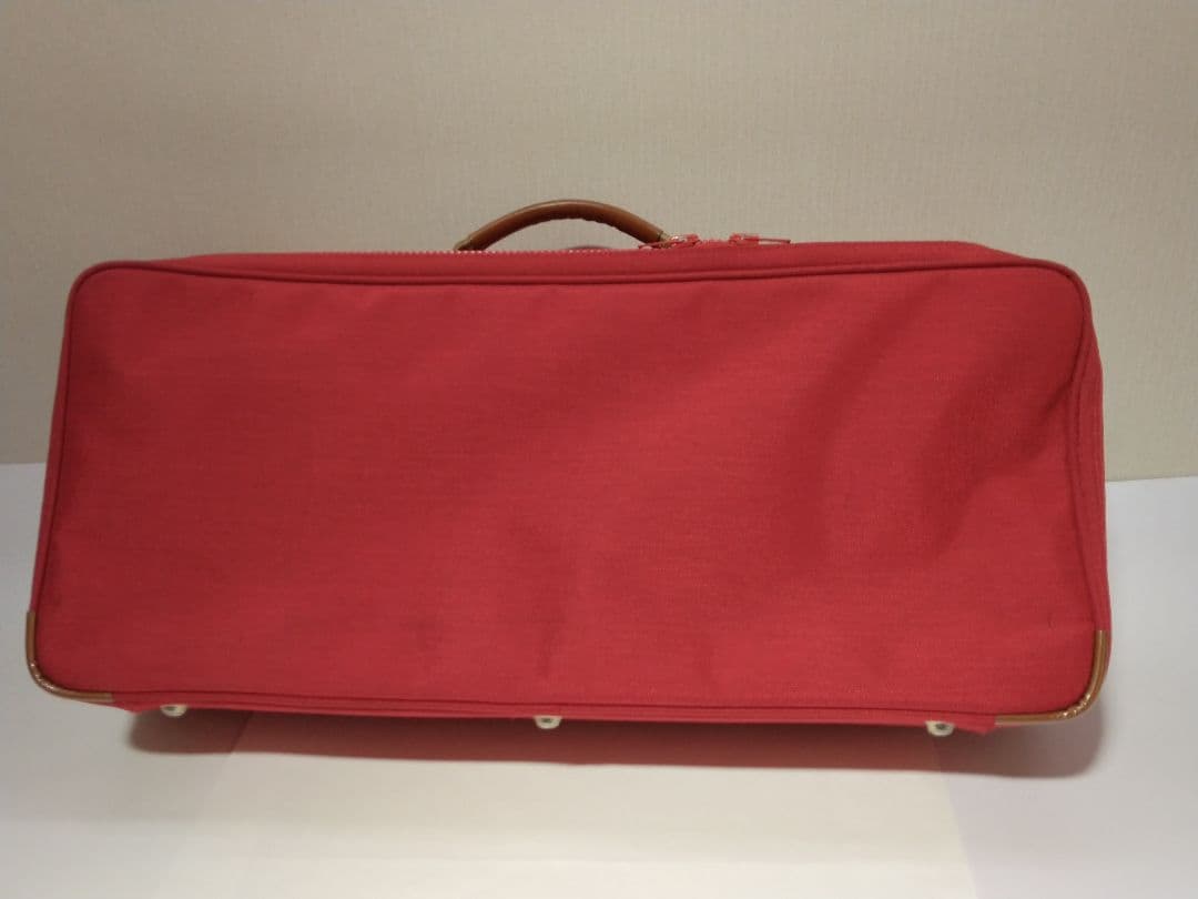 LANCEL 赤 キャンバス ボストンバッグ