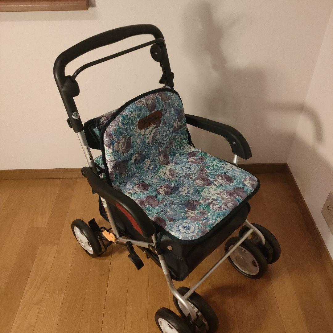 シルバーカー Walking Stecky 花柄 軽量 座れる 4輪 カート