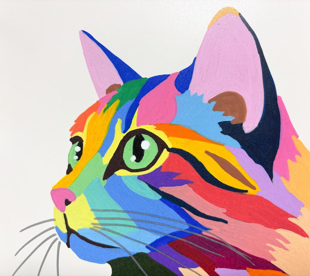 猫 原画 アクリル画 インテリアアート「猫2026-3」