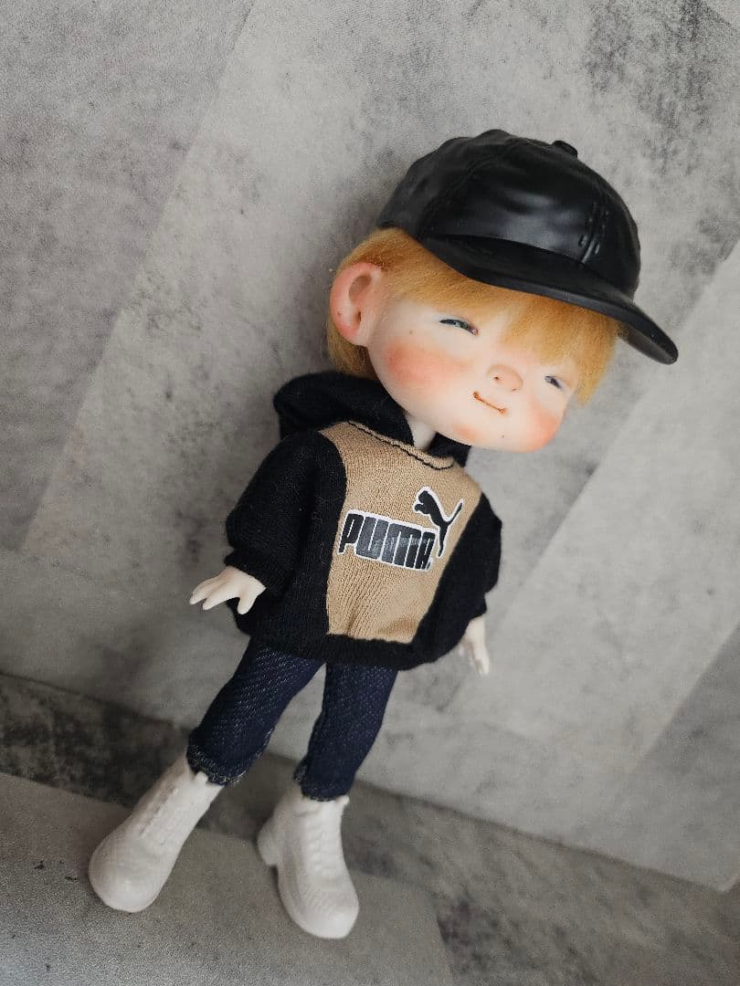 創作人形 創作ヘッド 【 福をそっと運ぶ、中性的で小さな存在 】ハンドメイド