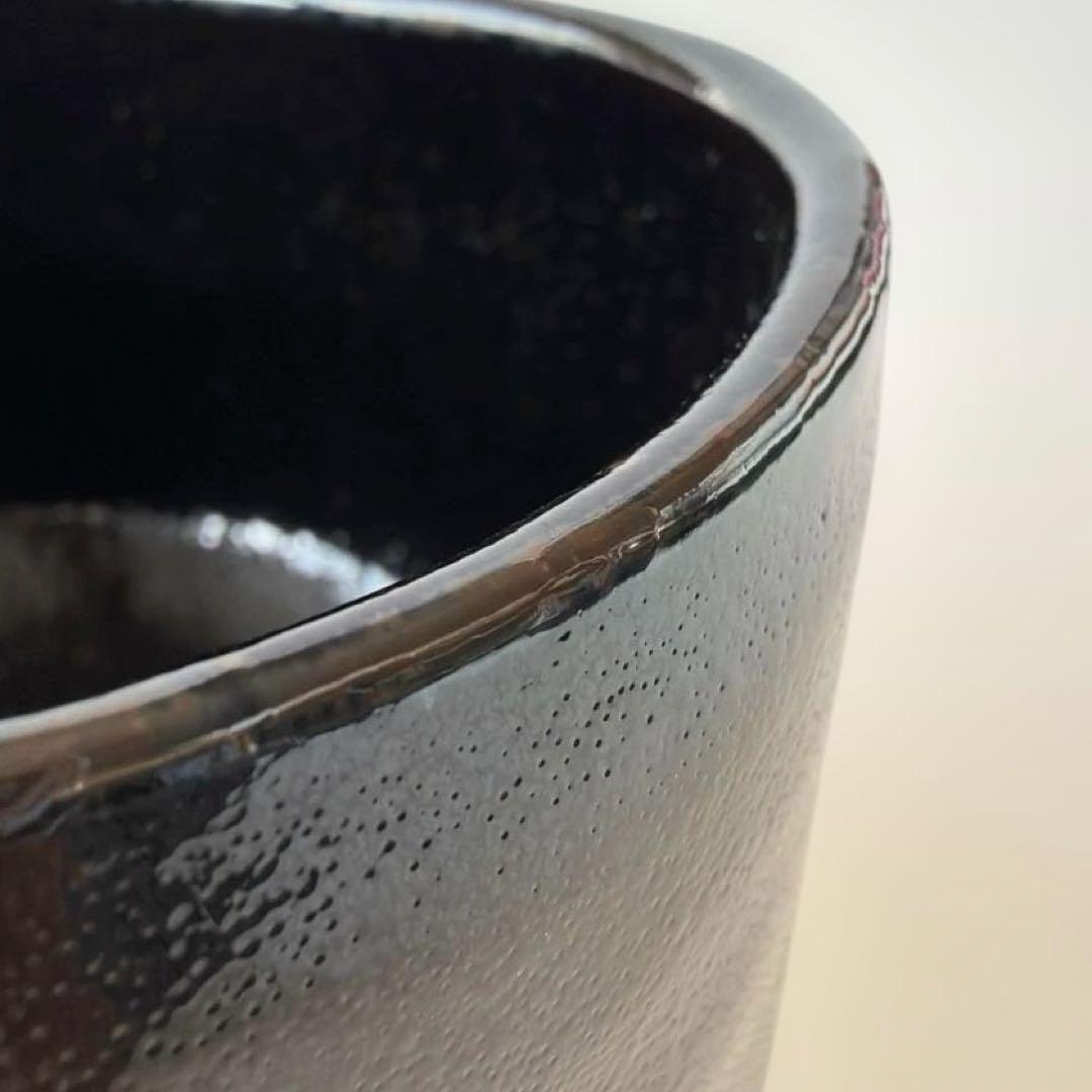 谷川春陽作　黒茶碗　供箱付