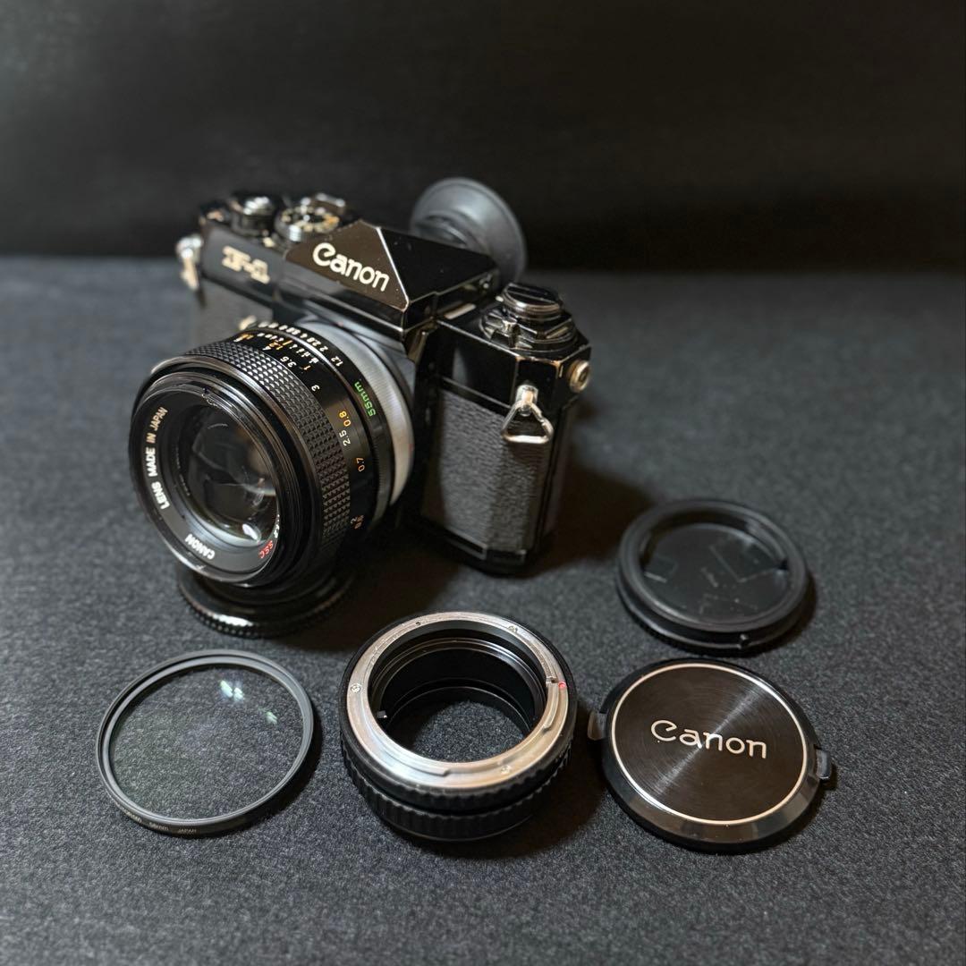 Canon F-1 後期CanonFD55mm F1.2Eマウント変換アダプター