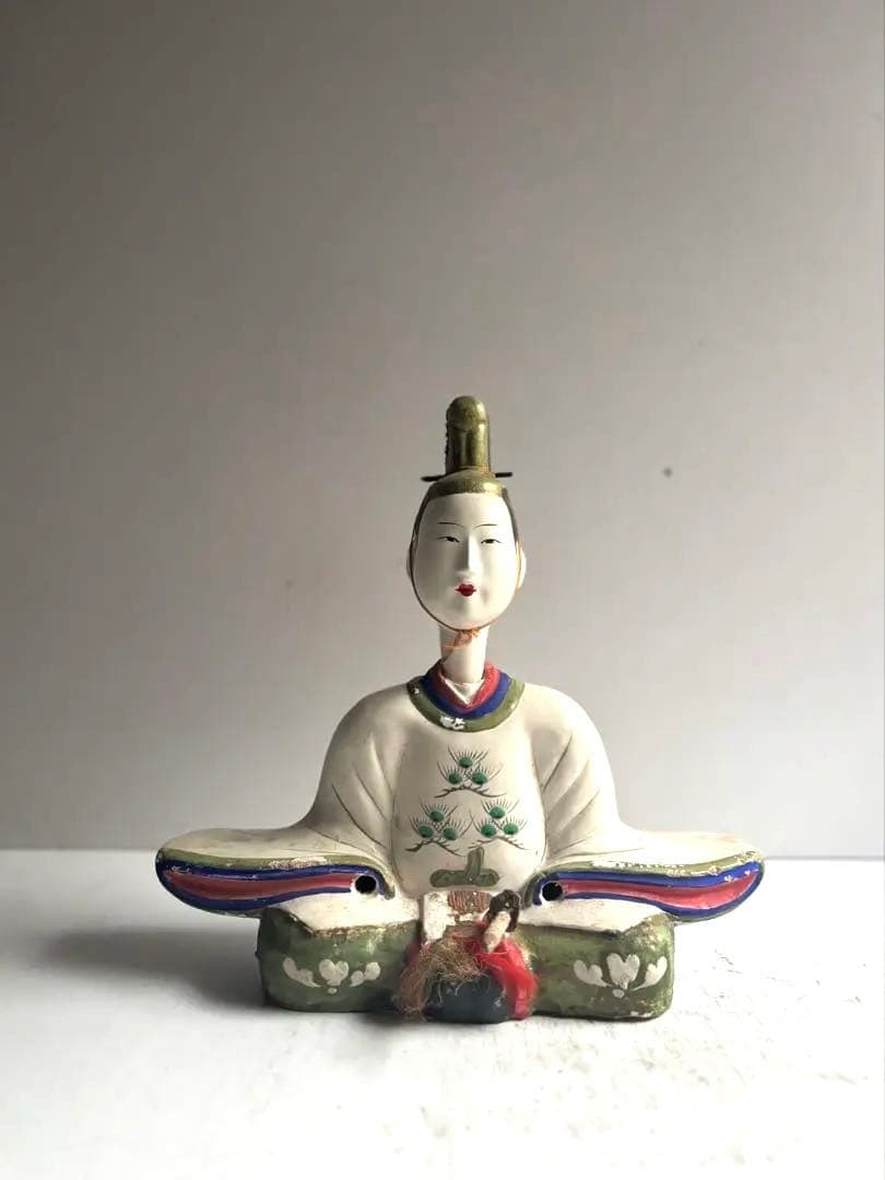 929 骨董 アンティーク 郷土玩具 天神人形 ① 白天神 菅原道真 明治 大正