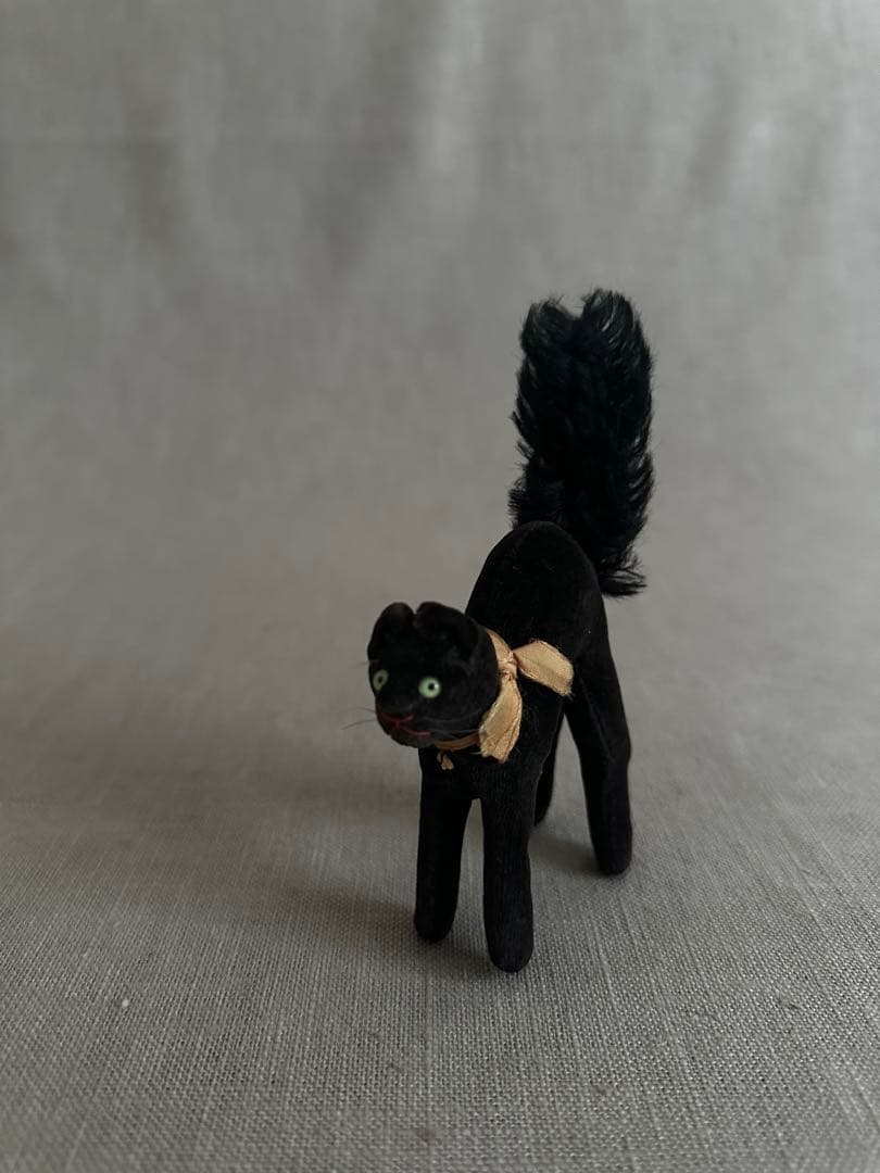 【最小】ヴィンテージ　ブラックキャット　トムキャット　シャウタイフ　置物　ドイツ