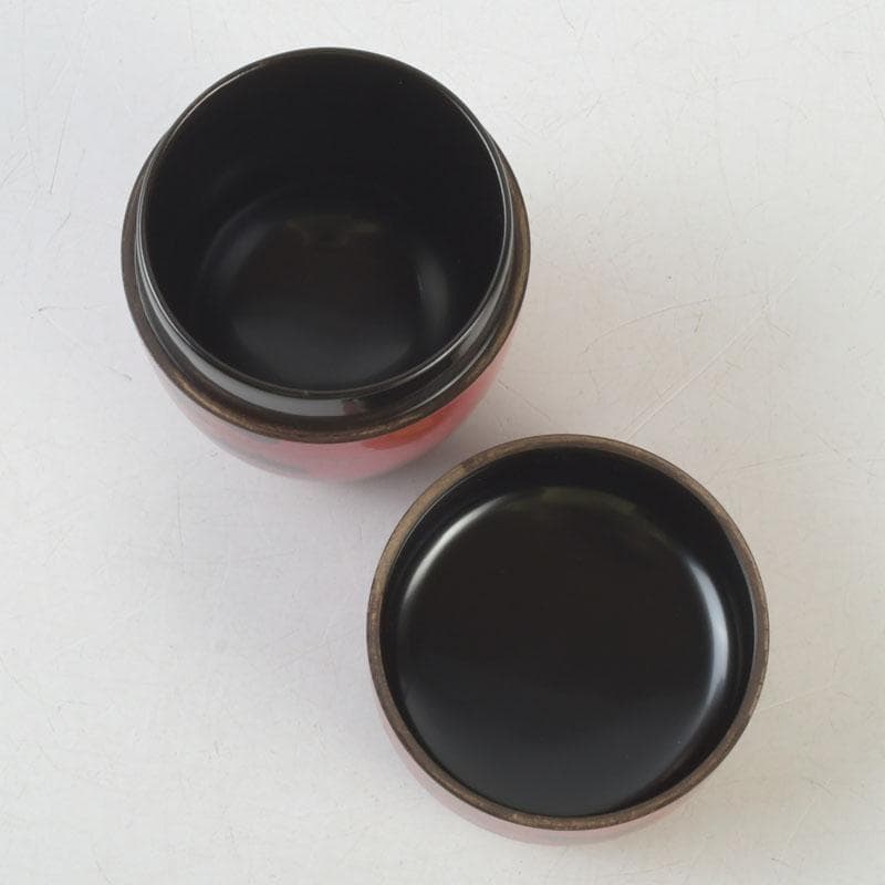 茶道具　塗師　岡本陽斎作　あけぼの棗　共箱　V　A30