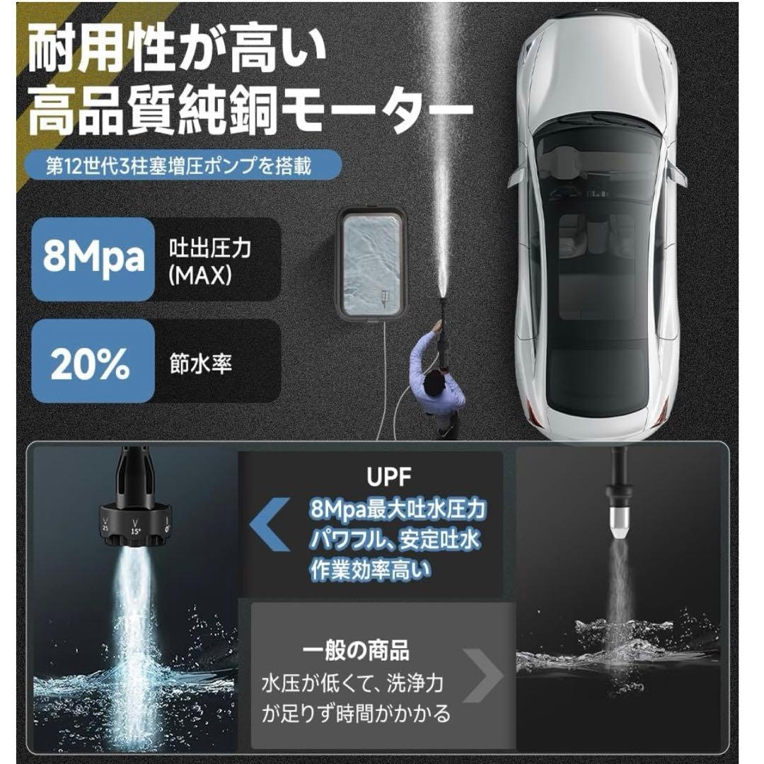 ⭐️新品未使用⭐️UPF 高圧洗浄機 8MPa 高圧洗浄機 コードレス充電式