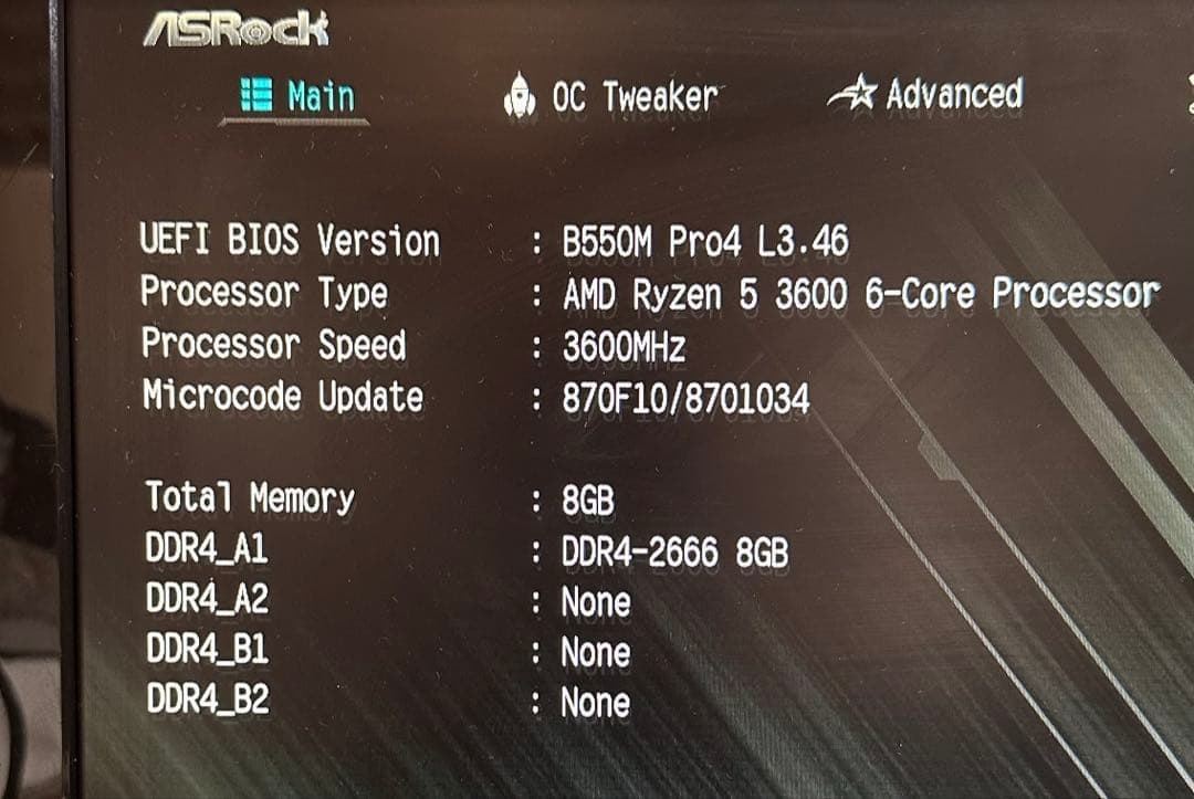 ASRock B550M Pro4 動作確認済み ジャンク扱い AM4