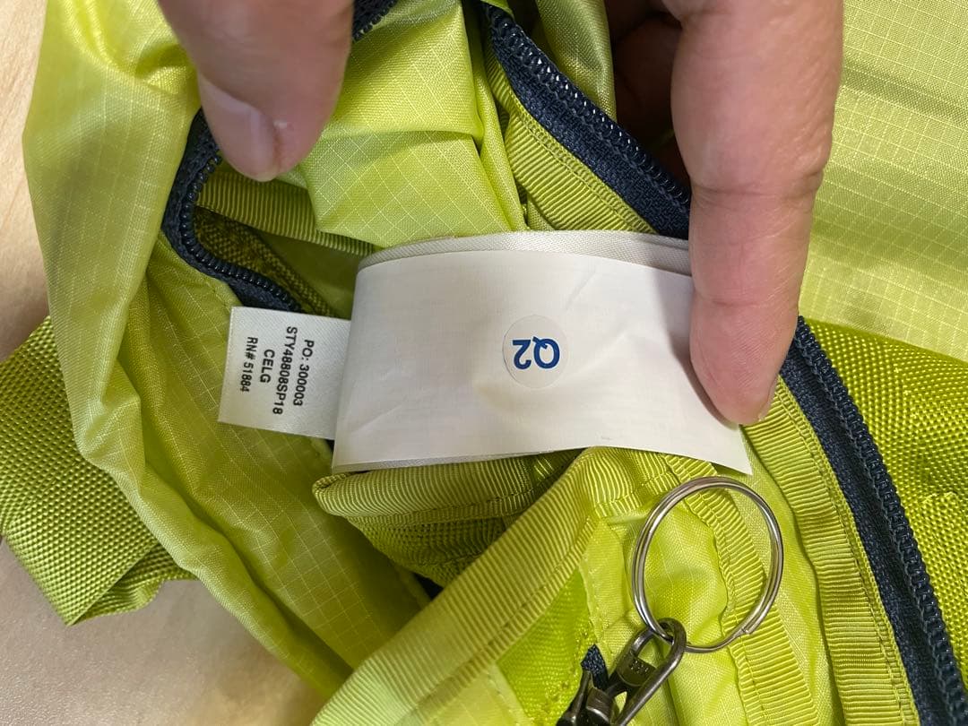 Patagonia 折りたたみバックパック ライムグリーン