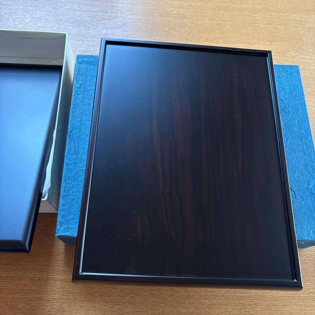 黒檀 文箱 昭和 アンティーク 新品未使用品 焦茶 艶あり超美品 高島屋