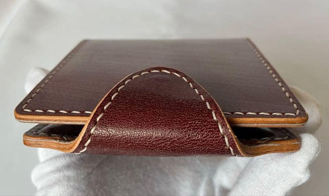 【試作モデル】ロディアカバー兼二つ折り財布 本革 手縫い 多機能