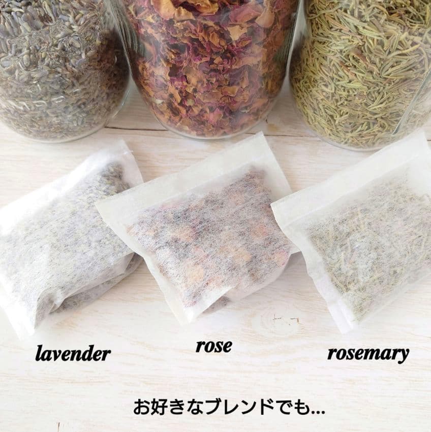 ちっちゃな巾着 サシェ M ／詰替タイプ【うさことピンクの薔薇】