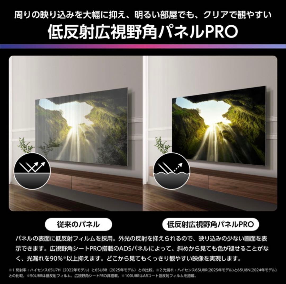 Hisense 55V型 u8r 新品・未開封　メル