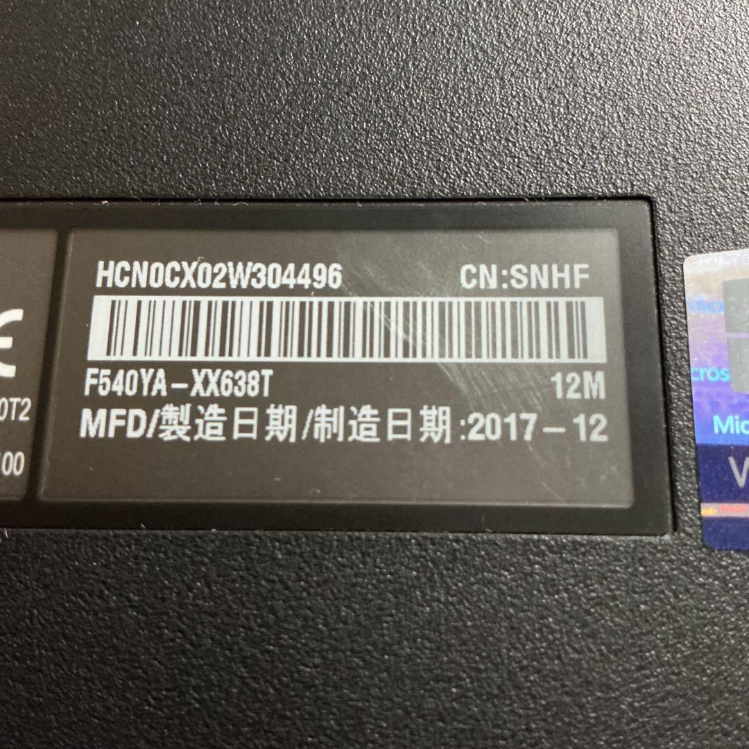 ASUS F540Y ノートPC 15.6インチ