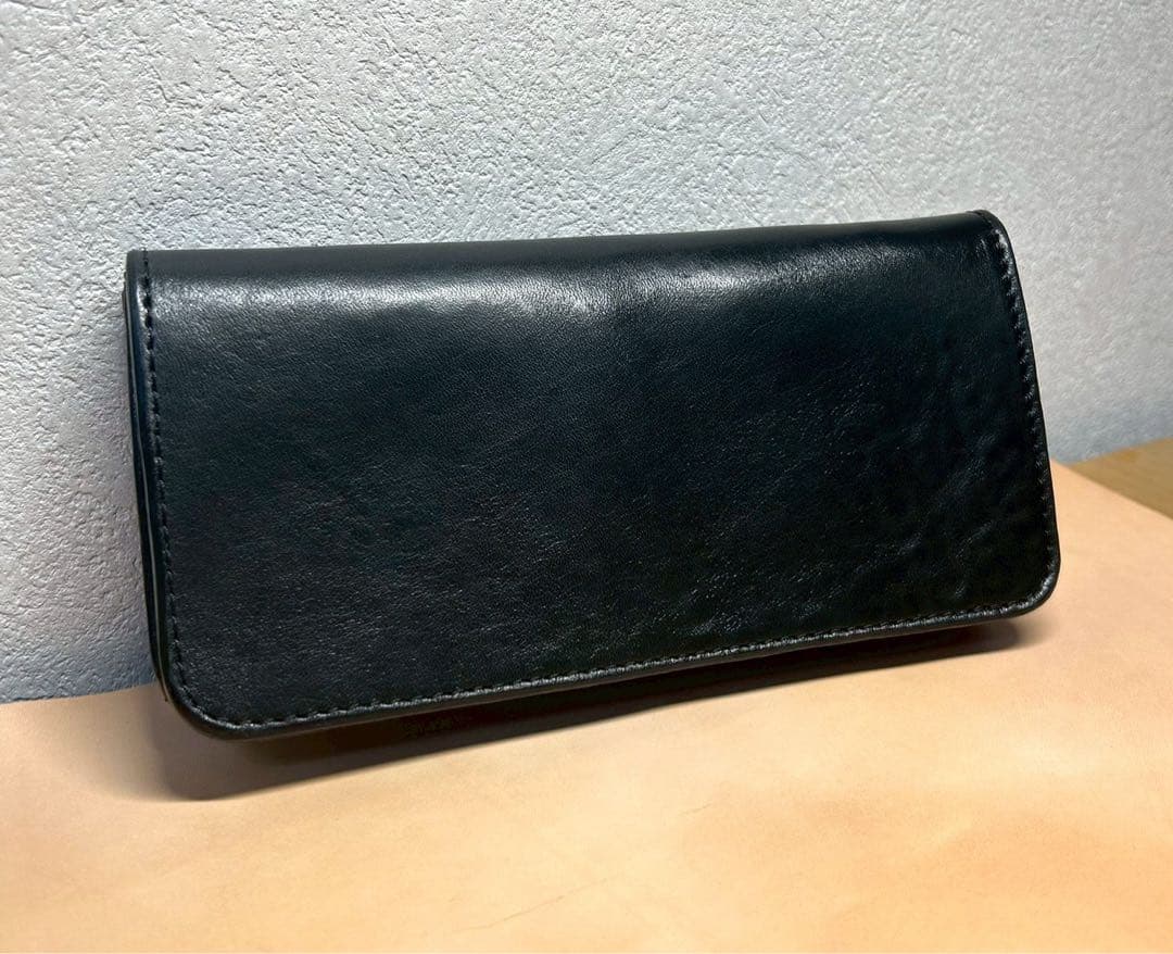 トラッカーウォレット　ロング　3層　馬革　黒革　長財布　アメカジ財布　カスタム可