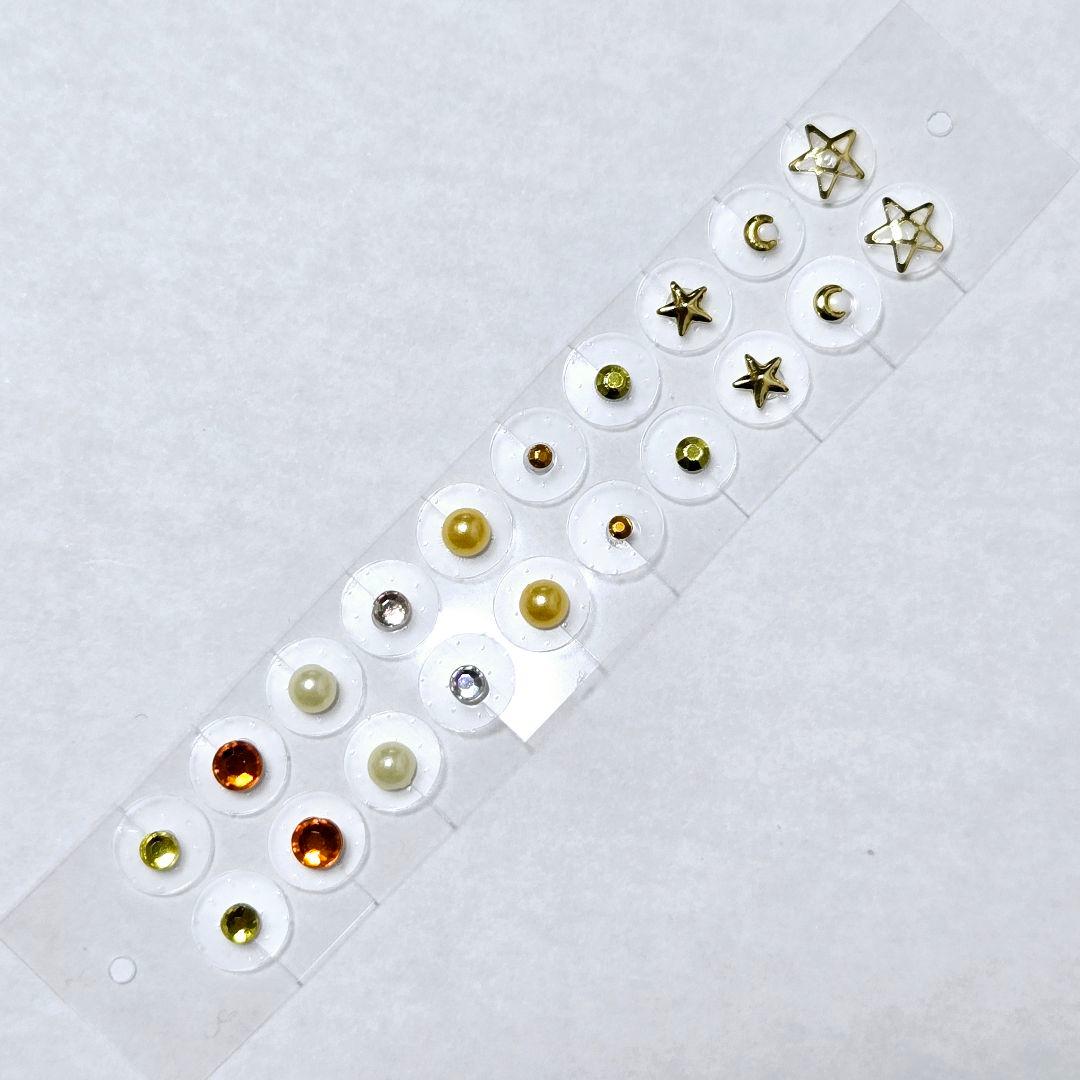 耳つぼジュエリー　耳つぼ　ステンレス　オレンジ　スター　星　キラキラ　Y2K