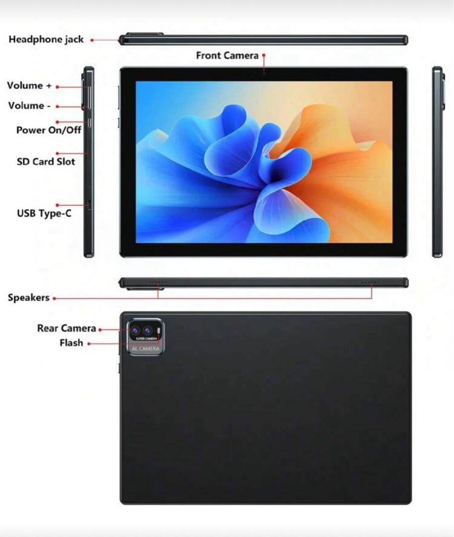 COOPERS Androidタブレット 6GB RAM 128GB