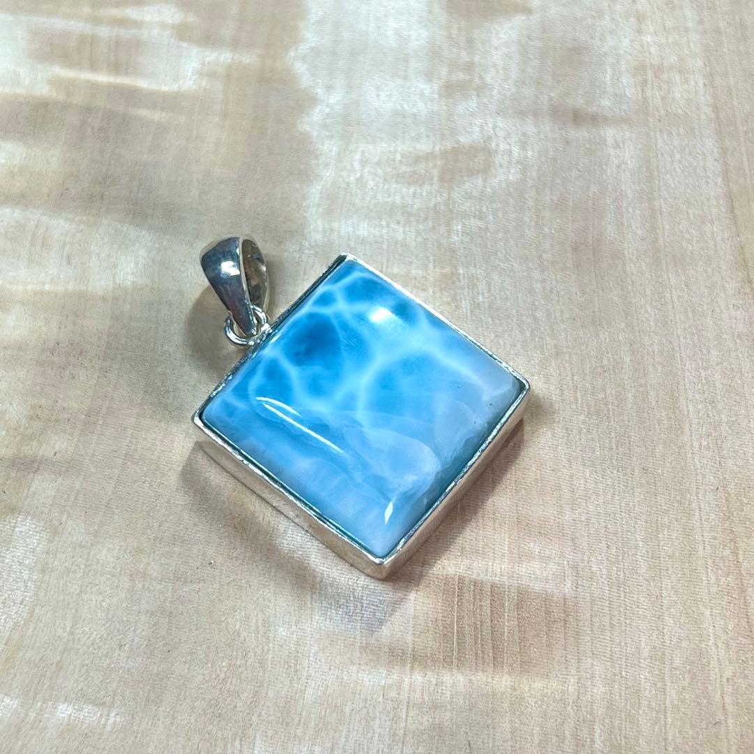 高品質　ラリマー　ペンダント　ネックレス　silver925 3-34