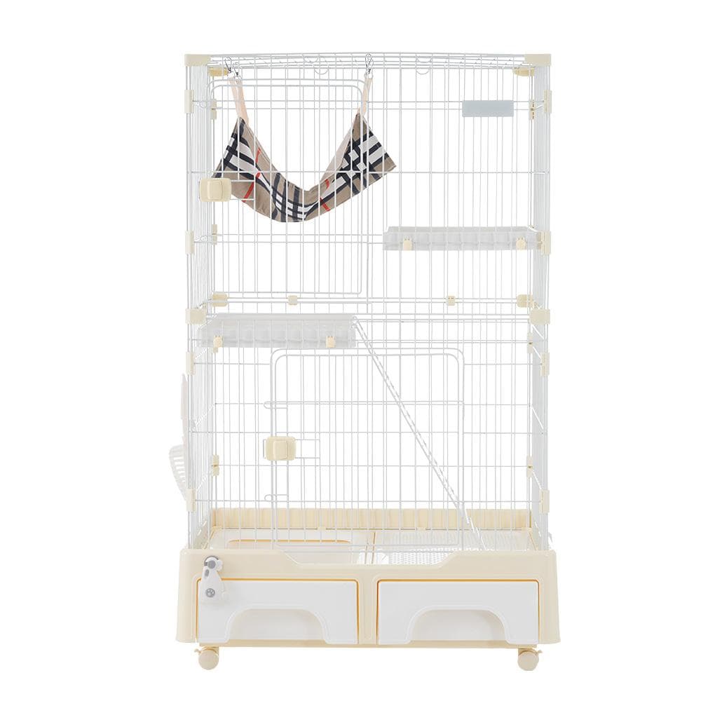 【新品】猫トイレ&ハンモック付き2段ケージ キャスター付き 新作