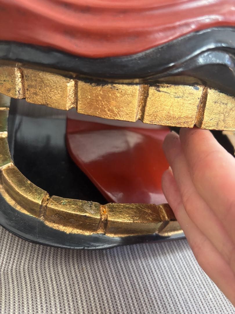 獅子頭　木製