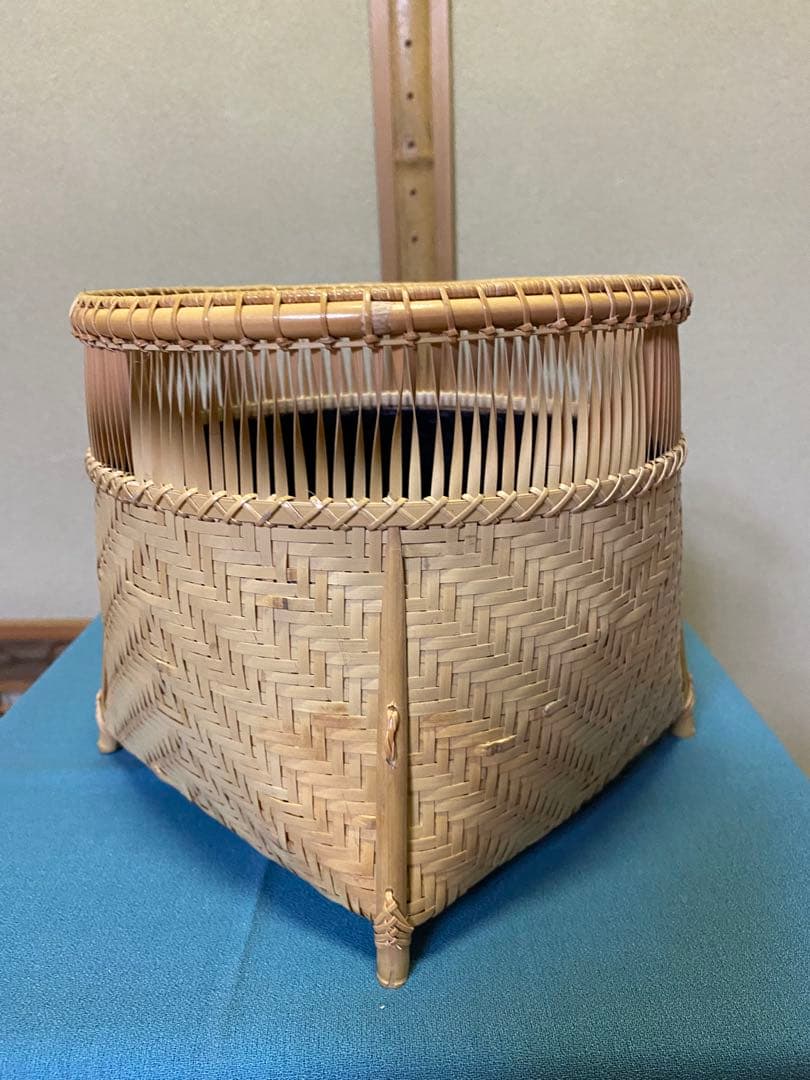 茶道具/炭斗 清風篭炭斗 淡々斎好写 和田菁竺 共箱