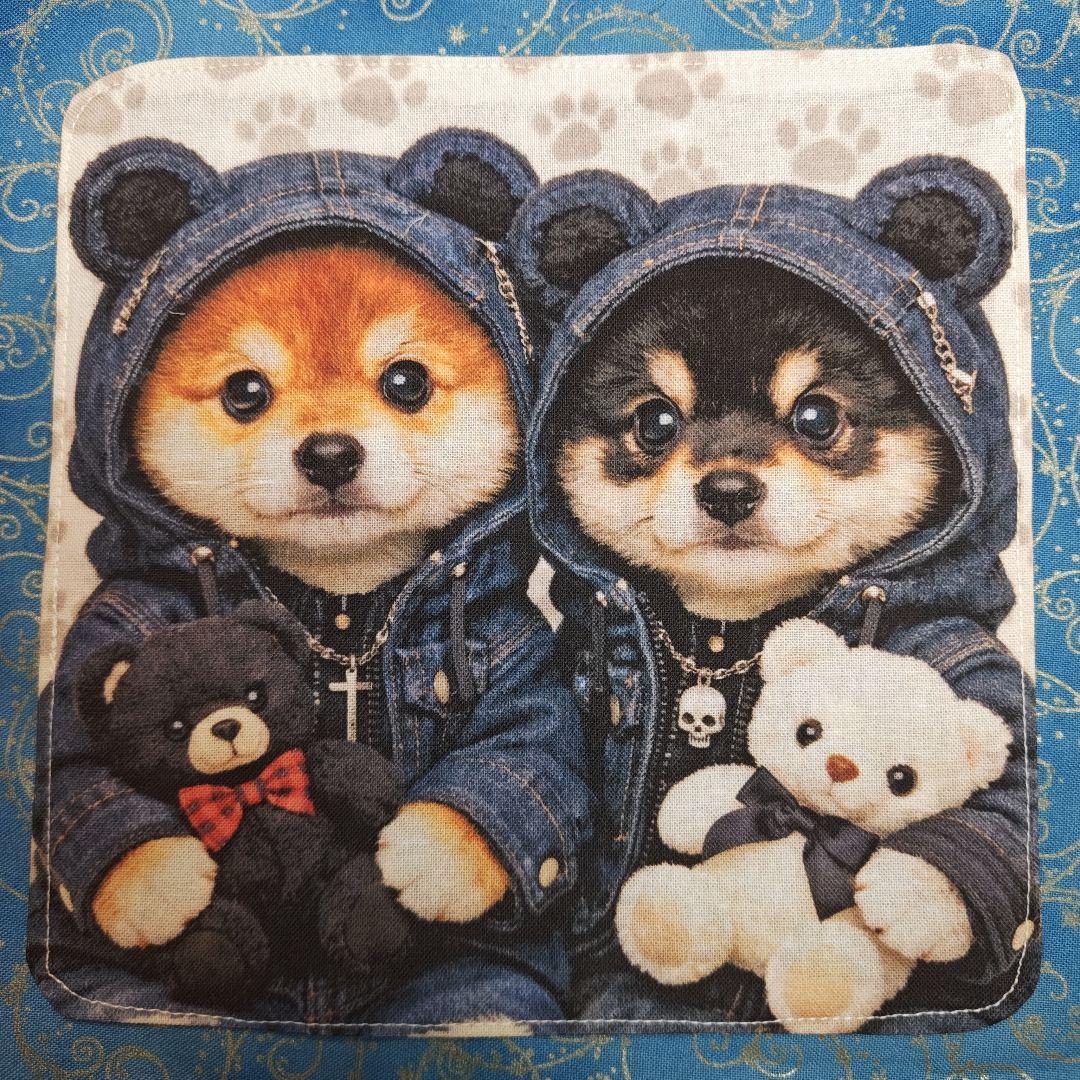 ご確認用　モグモグ様　ハンカチ　柴犬さん柄　ハンドメイド12/13