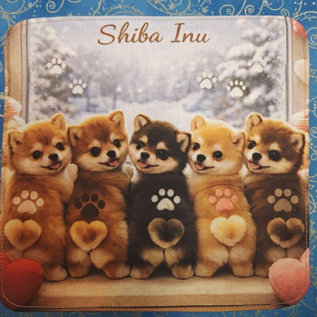ご確認用　モグモグ様　ハンカチ　柴犬さん柄　ハンドメイド12/13