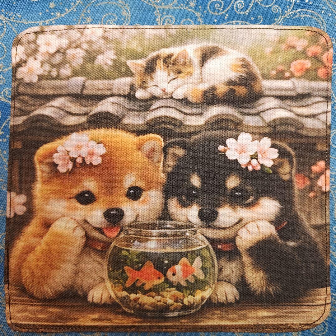 ご確認用　モグモグ様　ハンカチ　柴犬さん柄　ハンドメイド12/13