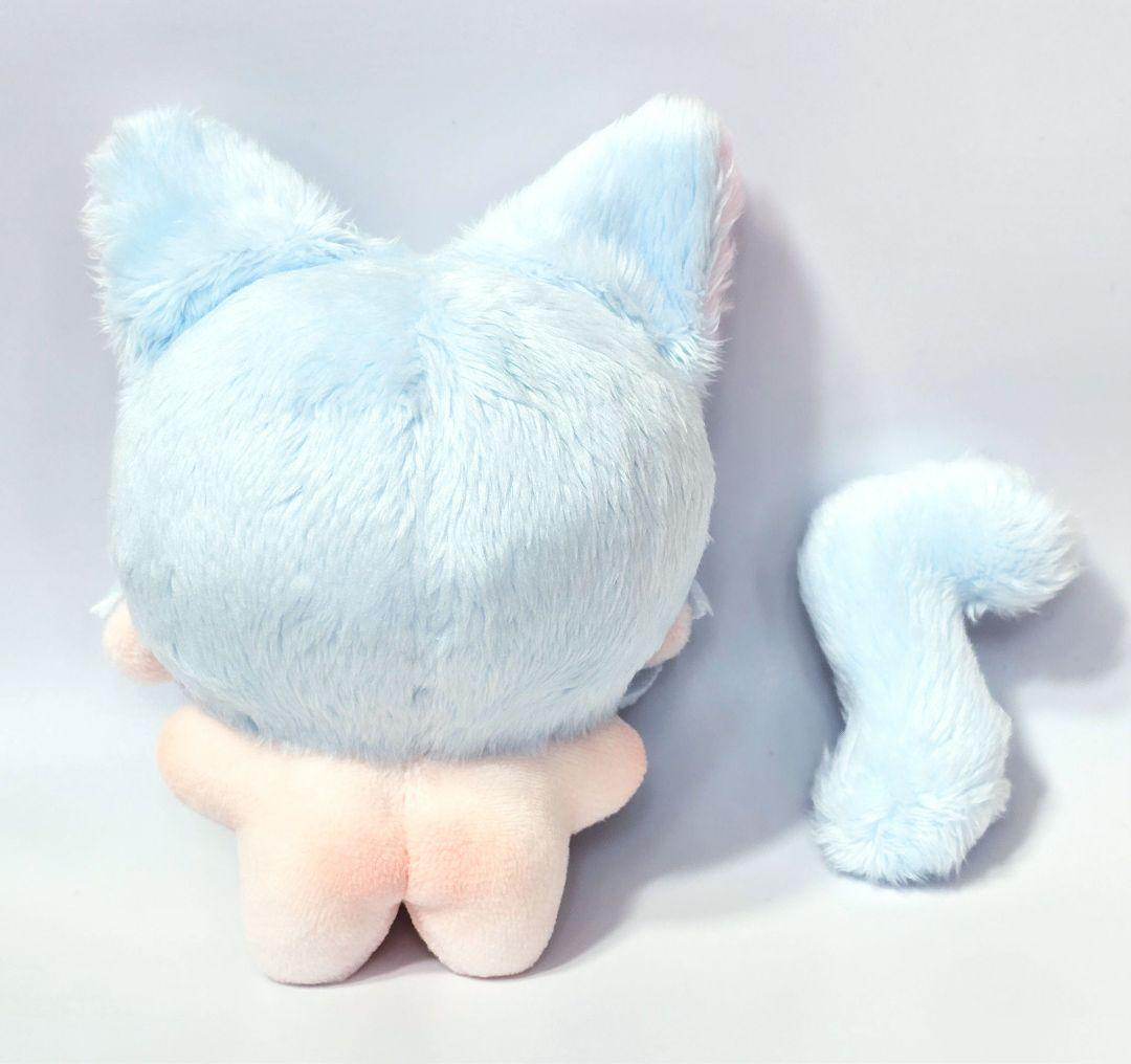 自作 無属性 ぬいぐるみ 水色の猫くん 10cm