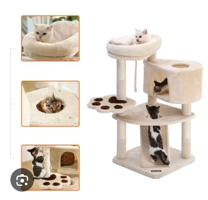 キャットタワー 40スロープ付き 登り降りしやすい 爪とぎ 高さ 95cm