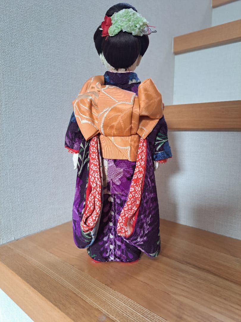 古布小物店　閉店の為出品　紫色と青色の着物の人形　創作人形
