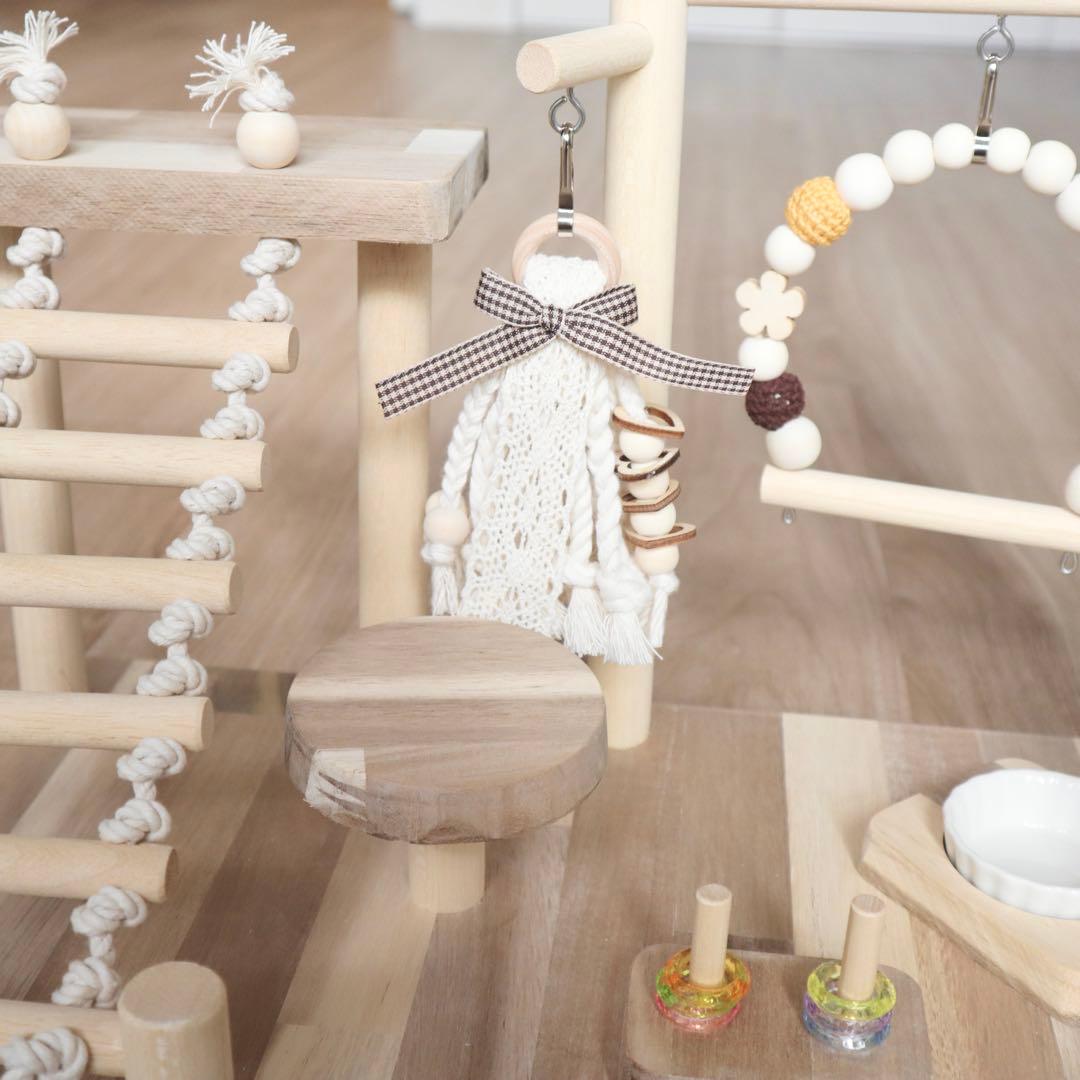 ことりのあそびば　Aタイプ　アカシア　文鳥　インコ　おもちゃ　バードアスレチック