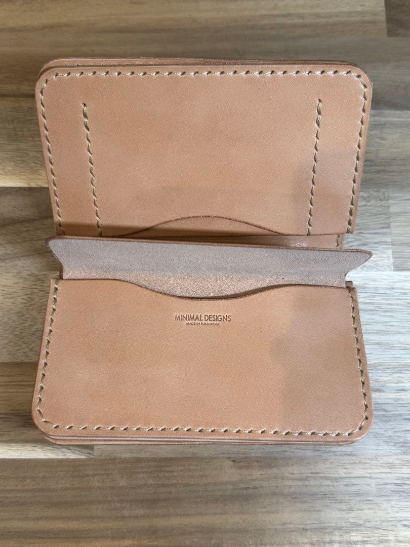 本革 栃木レザー ミドルウォレット 二つ折り財布 ハンドメイド エイジングが魅力