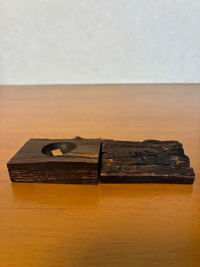 c-74 茶道具 遊山作 黒檀香合 共箱