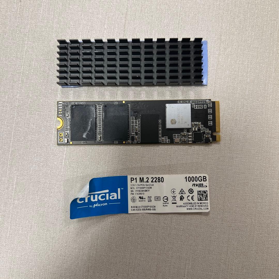 使用品　Crucial P1 NVMe M.2 SSD 1000GB