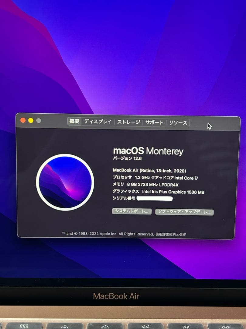 【箱あり】MacBook Air 2020 i7 2TB SSD ローズゴールド