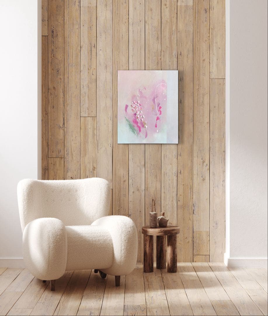 現代アート　45.5×38㎝　花　桜　モダン　アートパネル　インテリア　抽象画