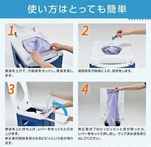 ポータブルトイレ ラップポン PF-1 セット　新品未使用未開封