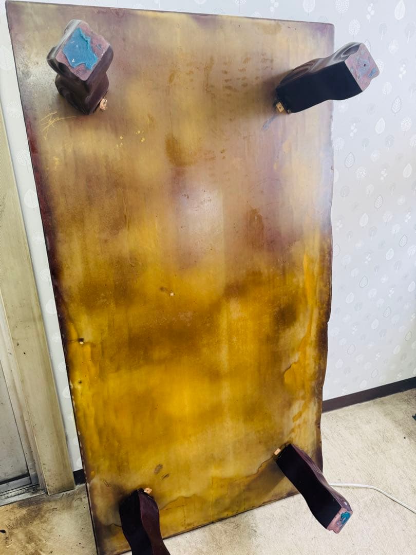 福岡発　天然木　一枚板 重厚　無垢材 高級　座卓　テーブル 大型 5.0cm厚