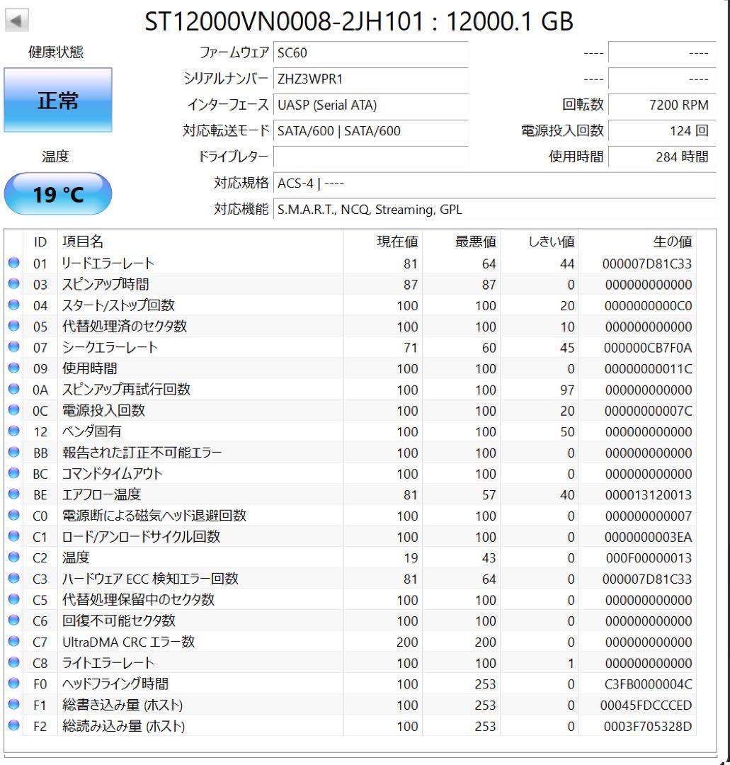 Seagate IronWolf 12TB NAS用2個セット357/284時間