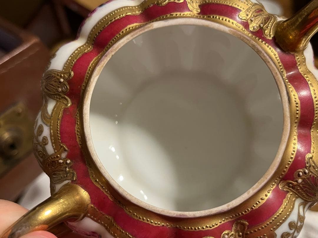 オールドノリタケ　RC印　シュガーポット　金彩