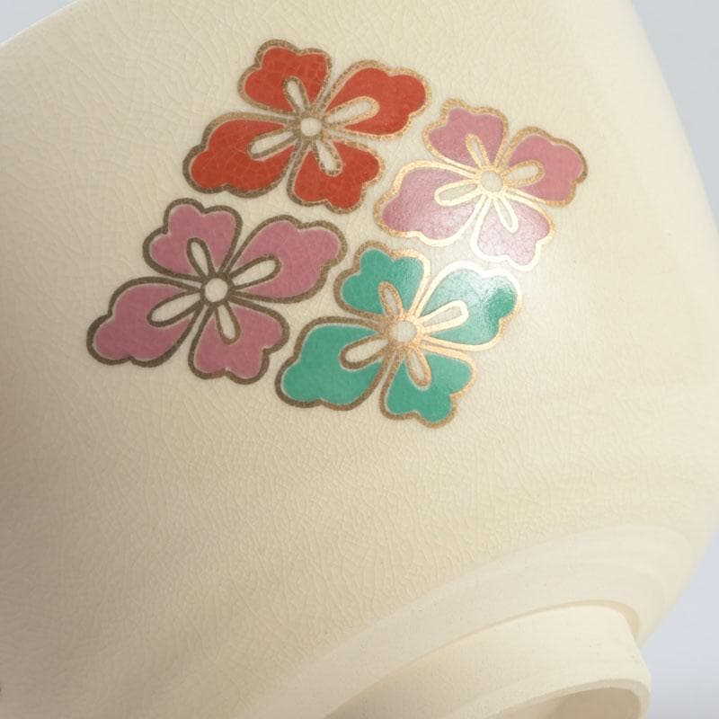 茶道具　京焼　加賀瑞山造　色絵金彩　花文　数茶碗　五客　N　9937